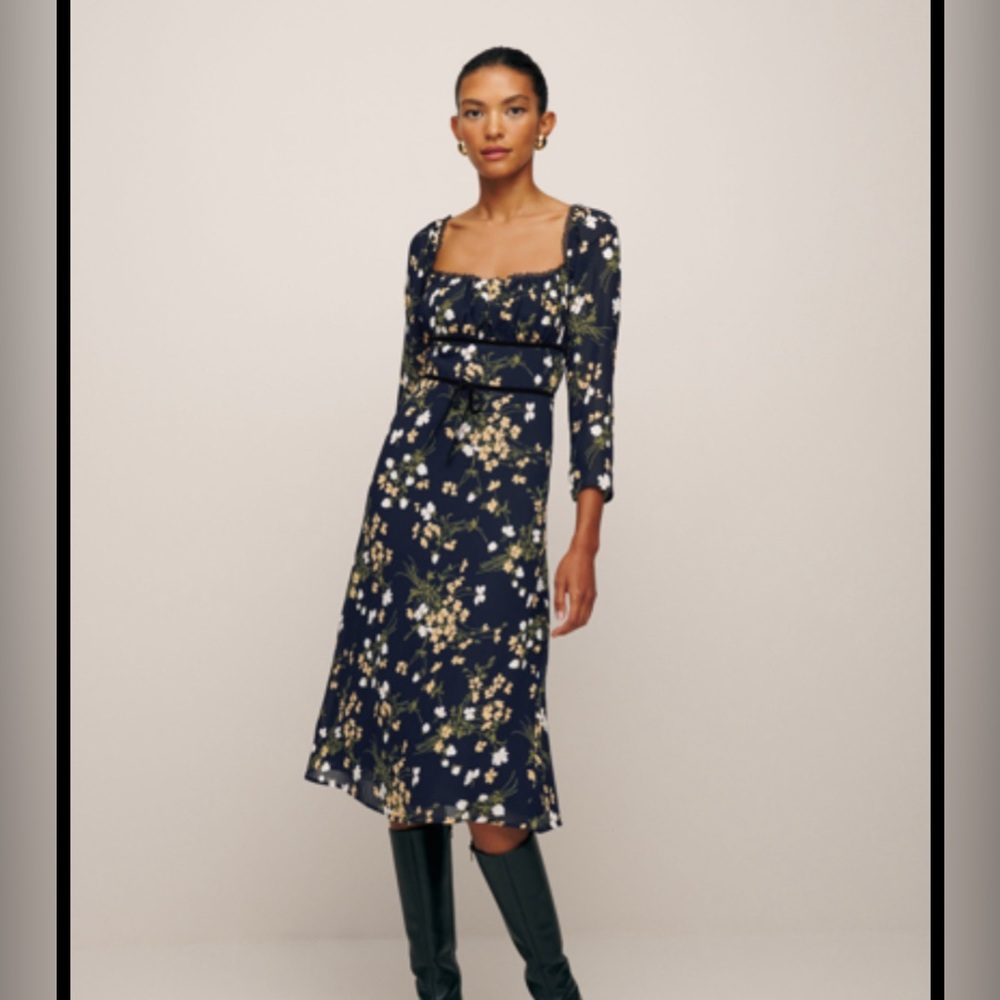 Reformation “Pennie” midi dress size 0, brand new with tags
